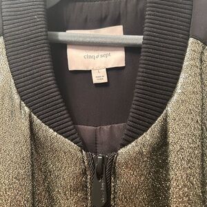 Cinq à Sept Gold Lame Bomber Jacket - Mint Condition missing tags ☹️